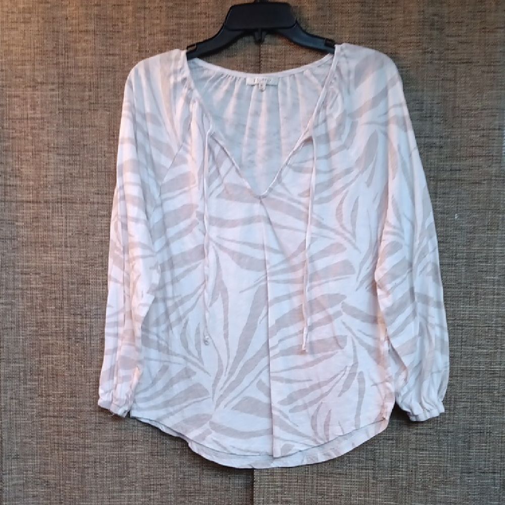 Z Supply White and Cream Cotton Blouse